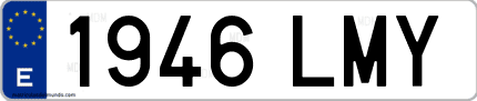 Ejemplo de matrícula de coche ordinaria 1946 LMY