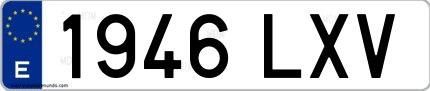 Ejemplo de matrícula española 1946 LXV