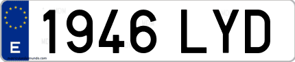 Ejemplo de matrícula de coche ordinaria 1946 LYD