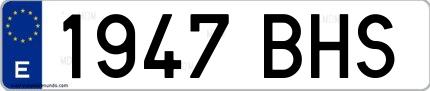 Ejemplo de matrícula española 1947 BHS