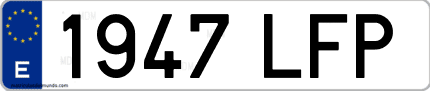 Ejemplo de matrícula de coche ordinaria 1947 LFP