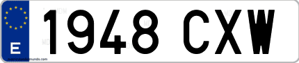 Ejemplo de matrícula de coche ordinaria 1948 CXW