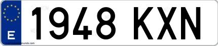 Ejemplo de matrícula española 1948 KXN