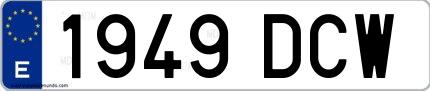 Ejemplo de matrícula española 1949 DCW