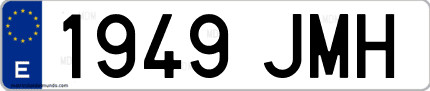 Ejemplo de matrícula de coche ordinaria 1949 JMH