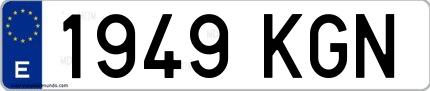 Ejemplo de matrícula española 1949 KGN