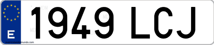 Ejemplo de matrícula de coche ordinaria 1949 LCJ