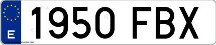 Ejemplo de matrícula española 1950 FBX