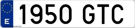 Ejemplo de matrícula española 1950 GTC