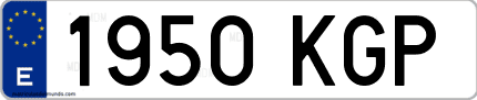 Ejemplo de matrícula de coche ordinaria 1950 KGP