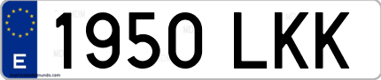 Ejemplo de matrícula de coche ordinaria 1950 LKK