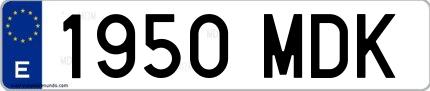 Ejemplo de matrícula de coche ordinaria 1950 MDK