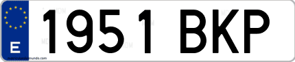 Ejemplo de matrícula de coche ordinaria 1951 BKP