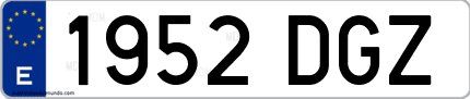 Ejemplo de matrícula de coche ordinaria 1952 DGZ