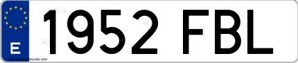 Ejemplo de matrícula española 1952 FBL