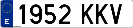 Ejemplo de matrícula de coche ordinaria 1952 KKV