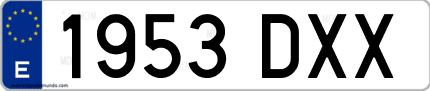 Ejemplo de matrícula de coche ordinaria 1953 DXX