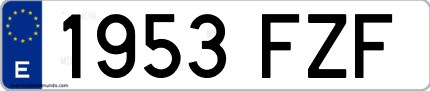 Ejemplo de matrícula de coche ordinaria 1953 FZF
