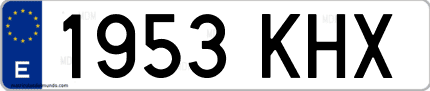 Ejemplo de matrícula de coche ordinaria 1953 KHX
