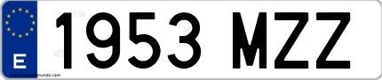 Ejemplo de matrícula española 1953 MZZ