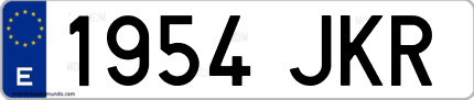 Ejemplo de matrícula de coche ordinaria 1954 JKR