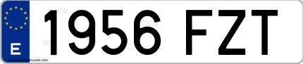 Ejemplo de matrícula española 1956 FZT