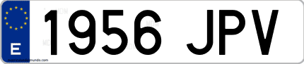 Ejemplo de matrícula de coche ordinaria 1956 JPV