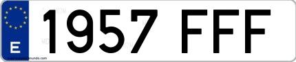 Ejemplo de matrícula española 1957 FFF
