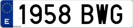 Ejemplo de matrícula de coche ordinaria 1958 BWG