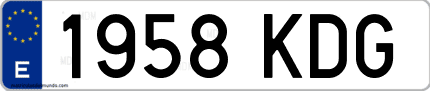 Ejemplo de matrícula de coche ordinaria 1958 KDG