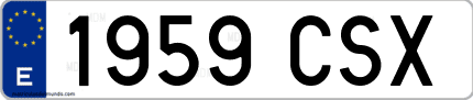 Ejemplo de matrícula de coche ordinaria 1959 CSX