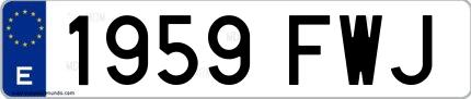 Ejemplo de matrícula española 1959 FWJ
