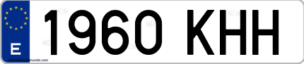 Ejemplo de matrícula de coche ordinaria 1960 KHH