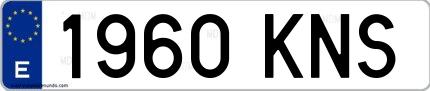 Ejemplo de matrícula de coche ordinaria 1960 KNS