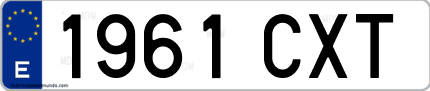 Ejemplo de matrícula de coche ordinaria 1961 CXT