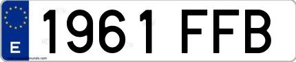 Ejemplo de matrícula española 1961 FFB