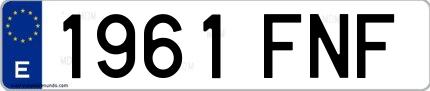 Ejemplo de matrícula española 1961 FNF
