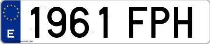 Ejemplo de matrícula española 1961 FPH