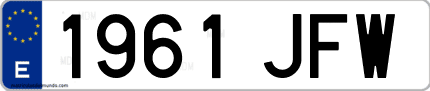 Ejemplo de matrícula de coche ordinaria 1961 JFW