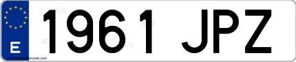 Ejemplo de matrícula española 1961 JPZ