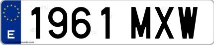 Ejemplo de matrícula española 1961 MXW