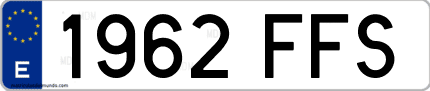 Ejemplo de matrícula de coche ordinaria 1962 FFS