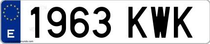 Ejemplo de matrícula española 1963 KWK