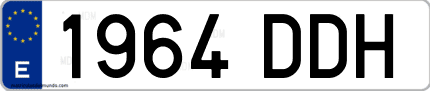 Ejemplo de matrícula de coche ordinaria 1964 DDH