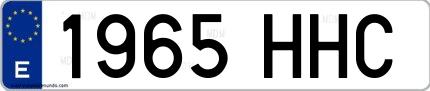 Ejemplo de matrícula española 1965 HHC