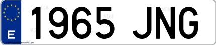 Ejemplo de matrícula española 1965 JNG