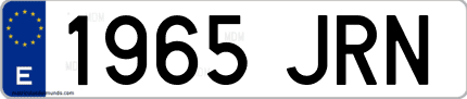 Ejemplo de matrícula de coche ordinaria 1965 JRN