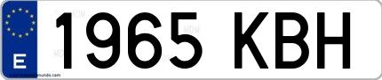 Ejemplo de matrícula española 1965 KBH