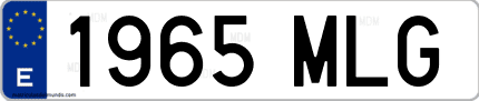 Ejemplo de matrícula de coche ordinaria 1965 MLG