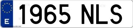 Ejemplo de matrícula española 1965 NLS